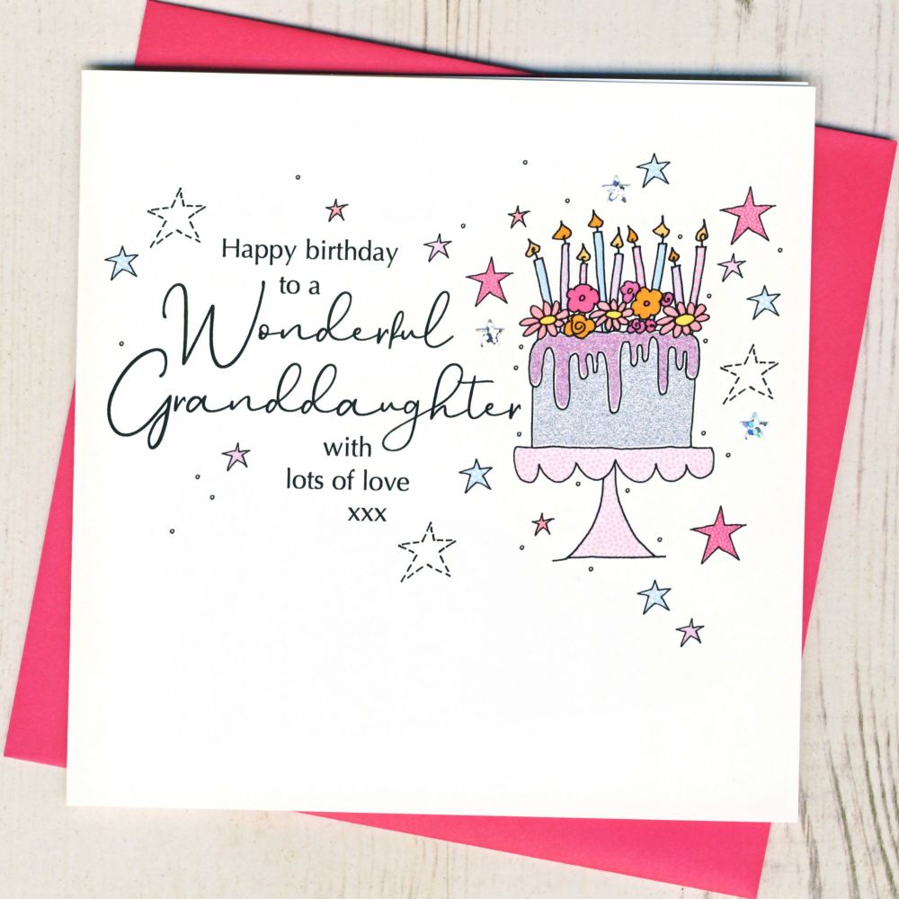<!-- 000 --> Granddaughter Happy Birthday Cake Card