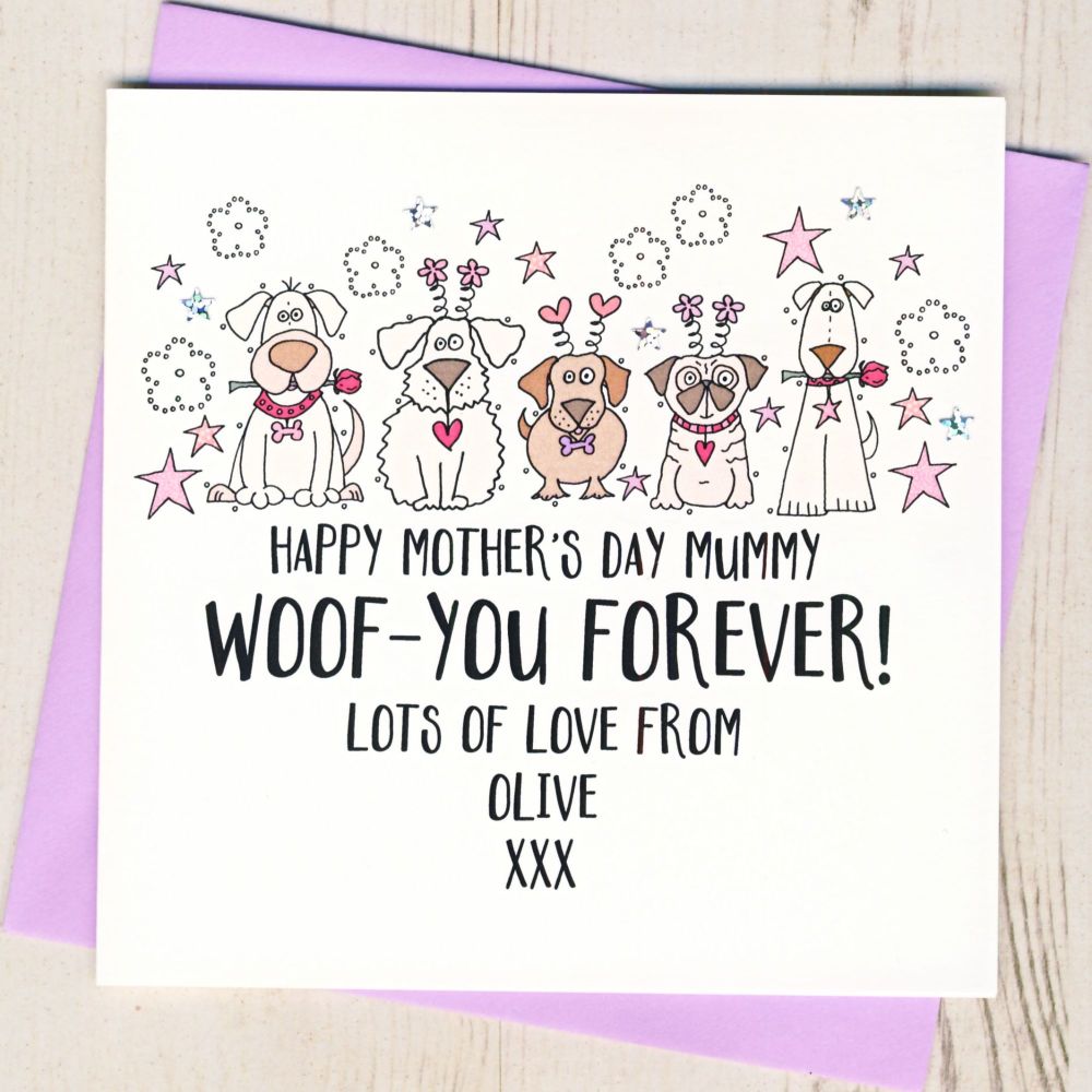 <!-- 022 -->Personalised Mother's Day Card From The Dog or Dogs