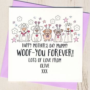 Personalised Mother's Day Card From The Dog or Dogs