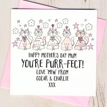 Personalised Mother's Day Card From The Cat or Cats