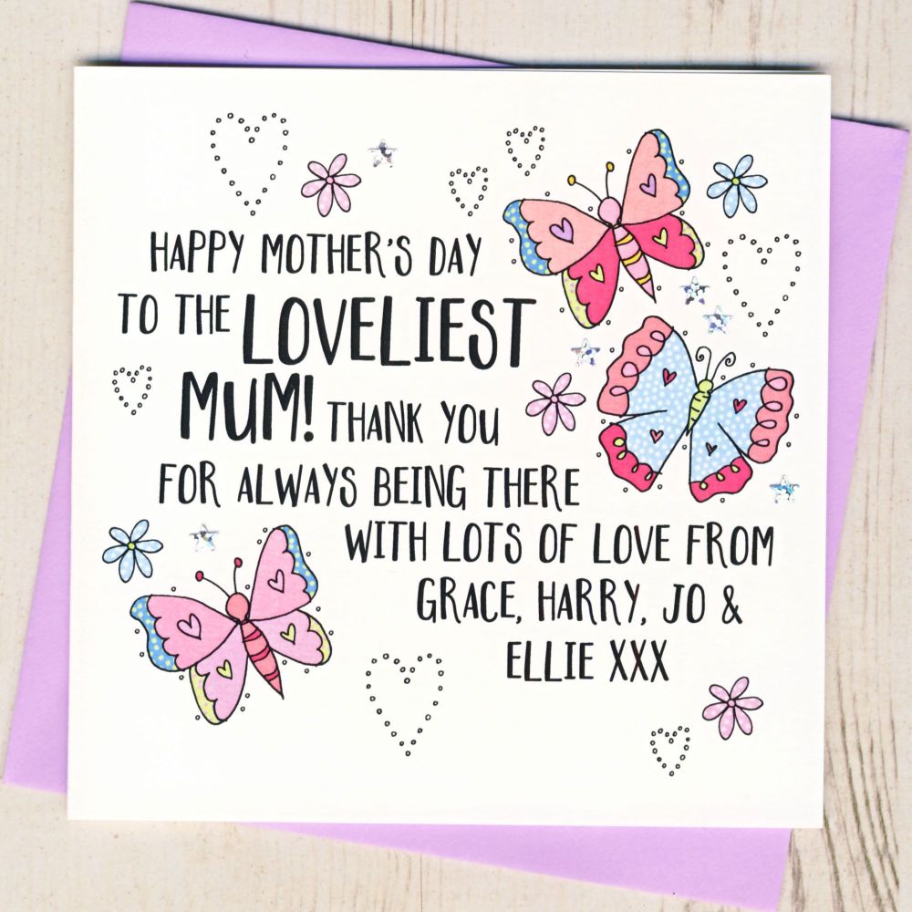 <!-- 006 -->Butterfly Happy Mother's Day Card 