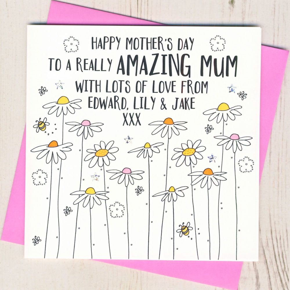 <!-- 006  -->Daisy Happy Mother's Day Card 