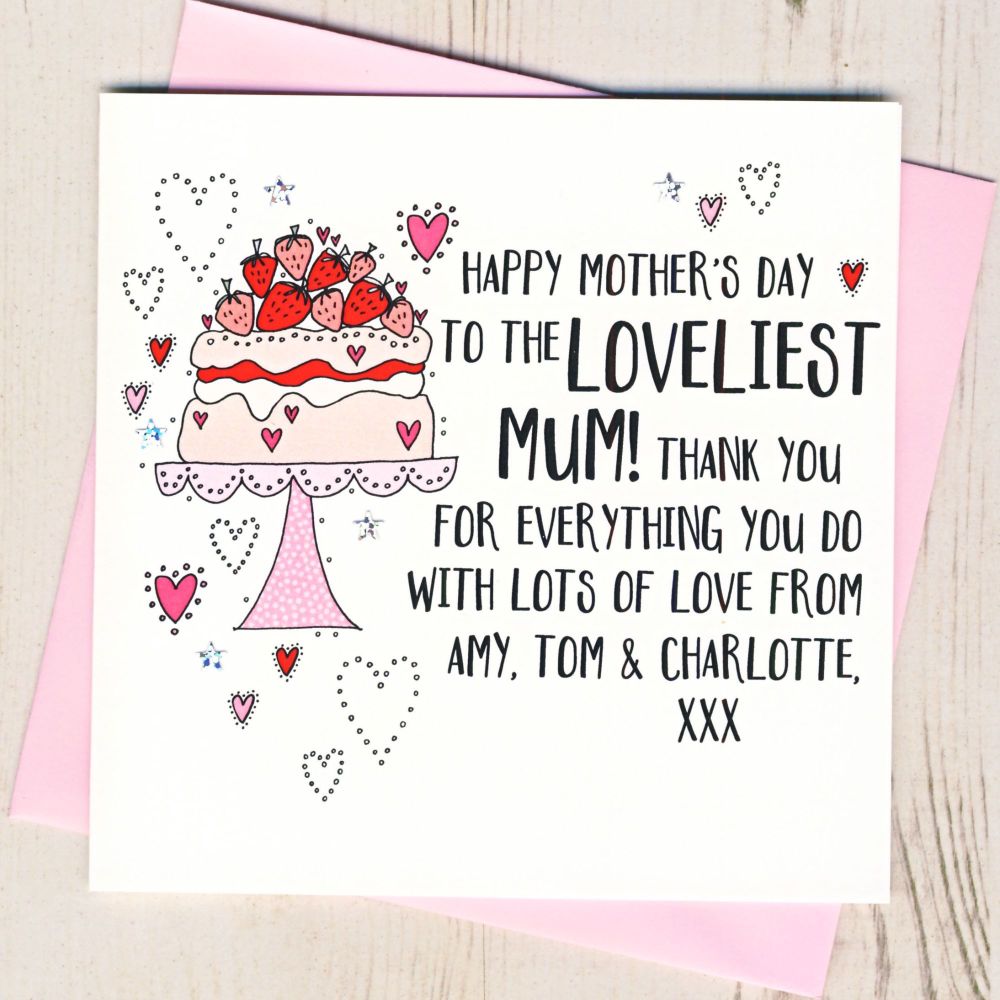 <!-- 006  -->Cake Happy Mother's Day Card 