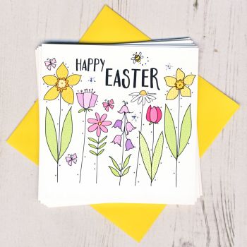 Pack of Five Easter Flowers Cards