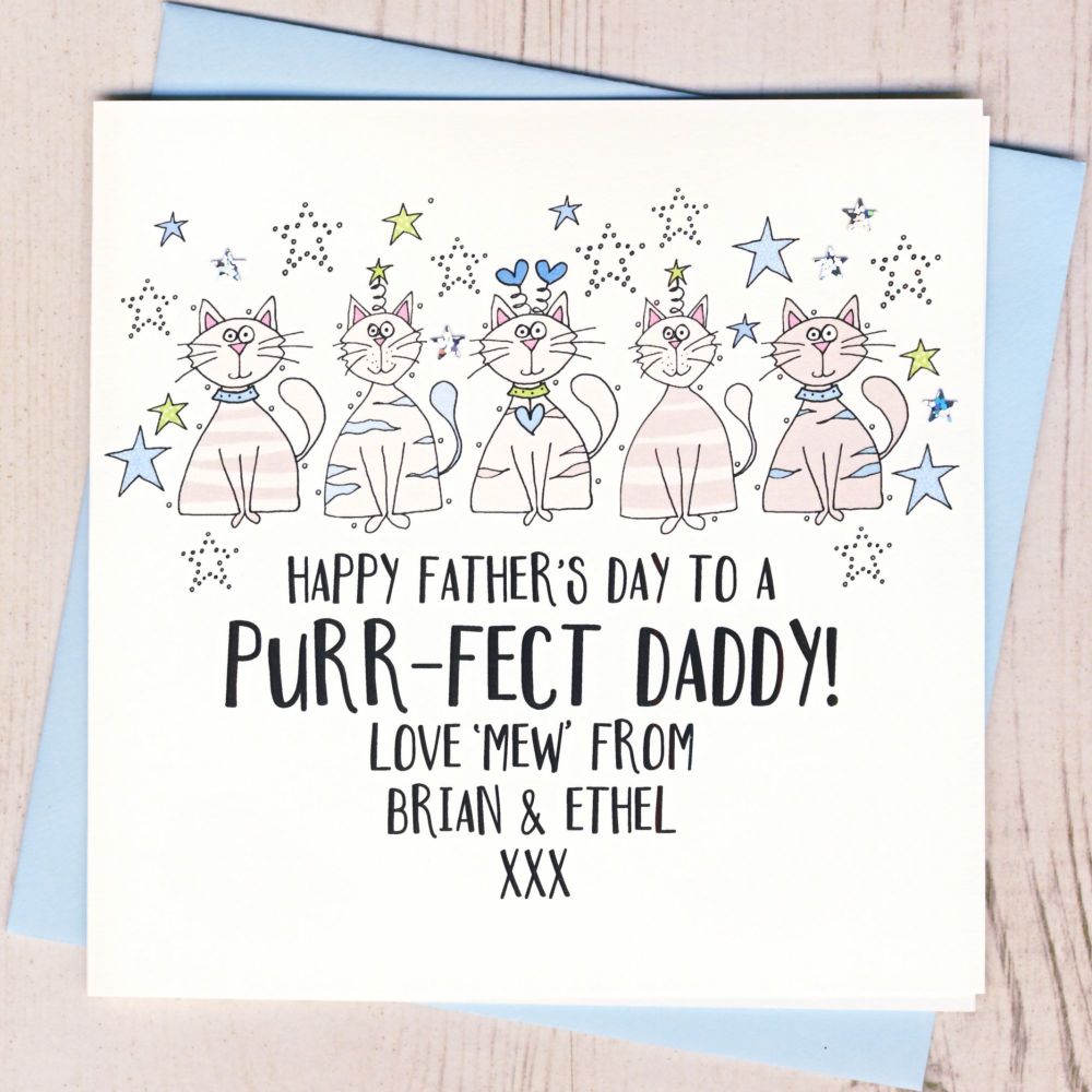 <!-- 025 --> Personalised Father's Day Card From The Cat Or Cats
