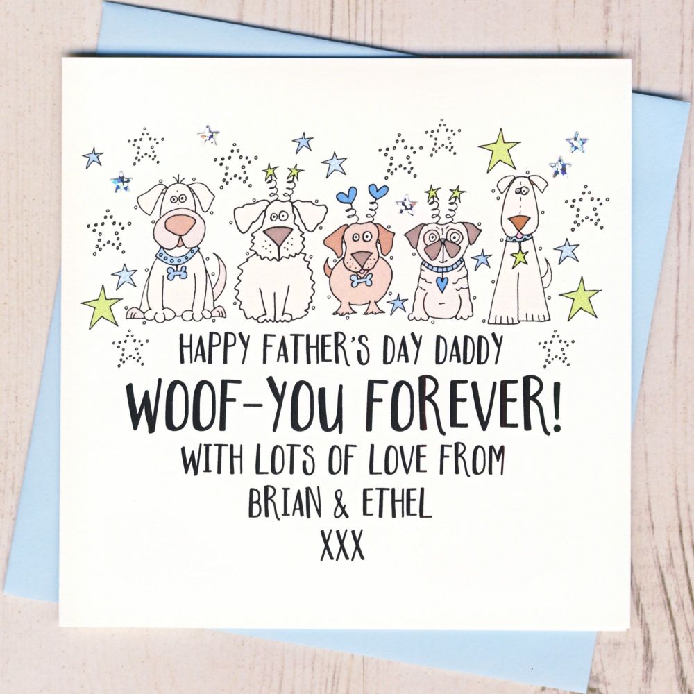 <!-- 023 --> Personalised Father's Day Card From The Dog or Dogs