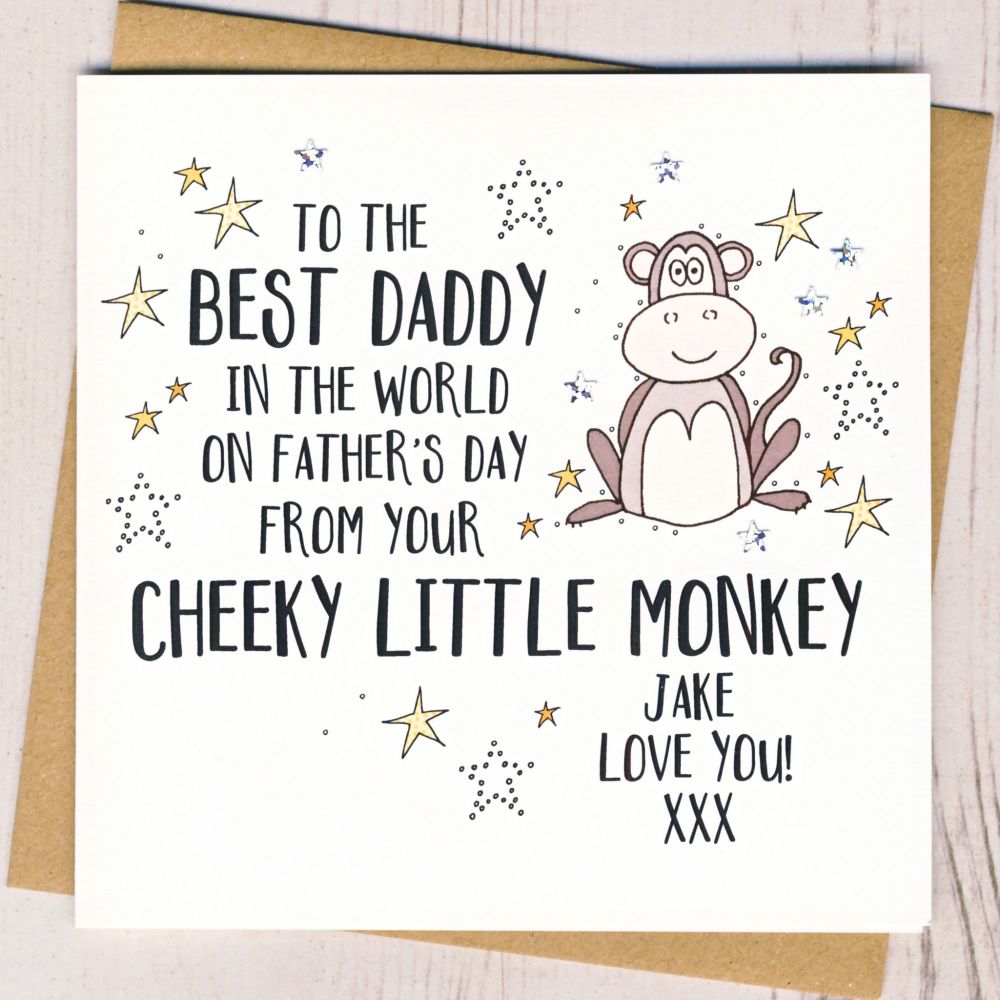 <!-- 018 --> Personalised Father's Day Card From Your Cheeky Monkey