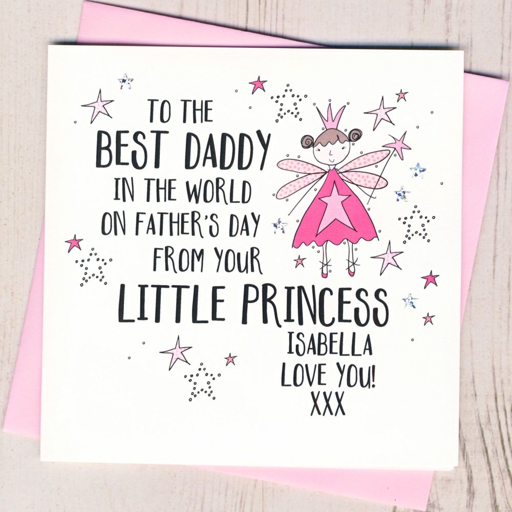 <!-- 016 --> Personalised Father's Day Card From Your Little Princess