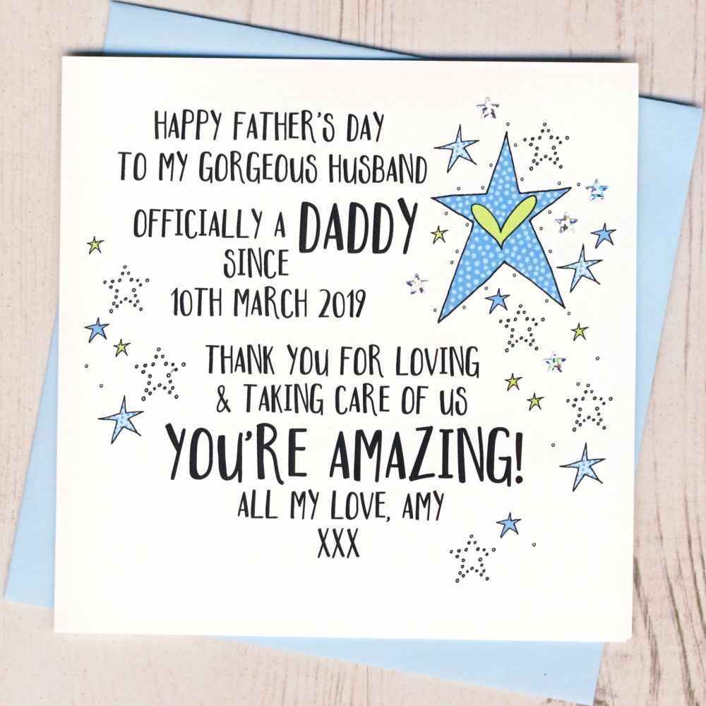 <!-- 015 --> Personalised Father's Day Card To an Amazing Husband