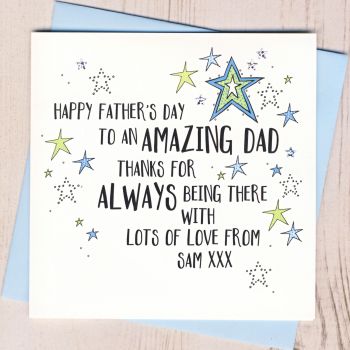  Personalised Thanks For Always being There Father's Day Card