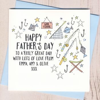  Personalised Fishing  Father's Day Card