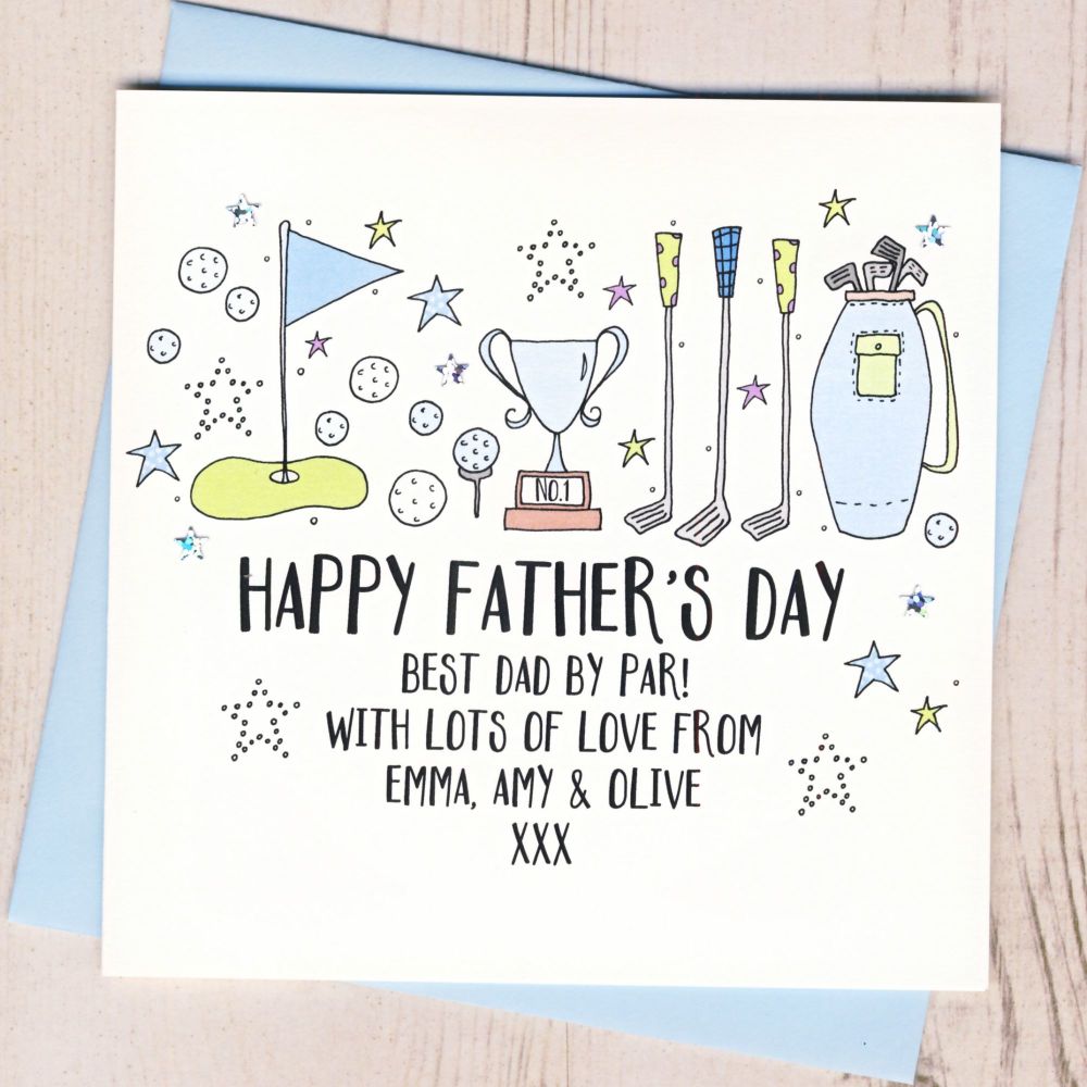<!-- 010 --> Personalised Golf Father's Day Card
