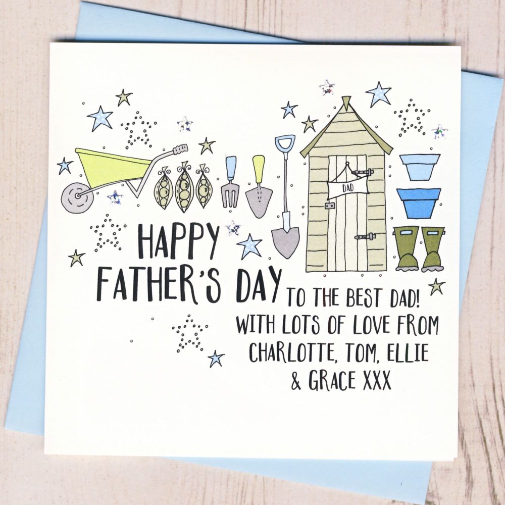 <!-- 007 --> Personalised Gardening Father's Day Card