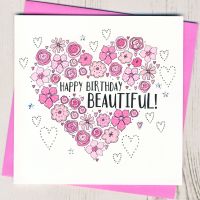 <!-- 032 -->  Floral Heart Birthday Card