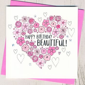   Floral Heart Birthday Card