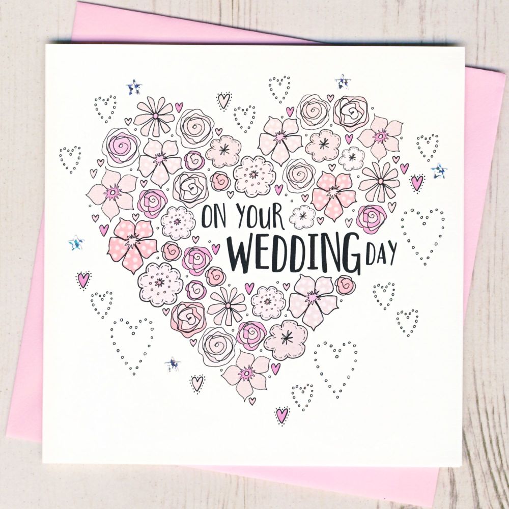 <!-- 000 -->Floral Heart Wedding Card