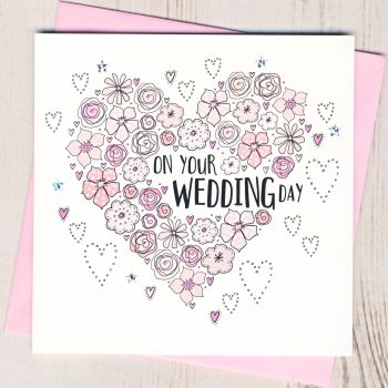 Floral Heart Wedding Card