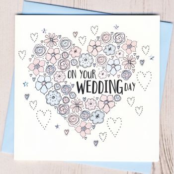 Floral Heart Wedding Card
