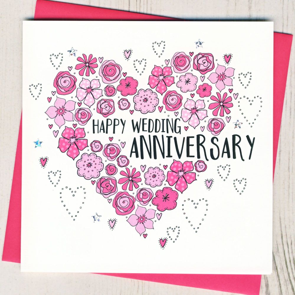 <!-- 000 -->  Floral Heart Anniversary Card