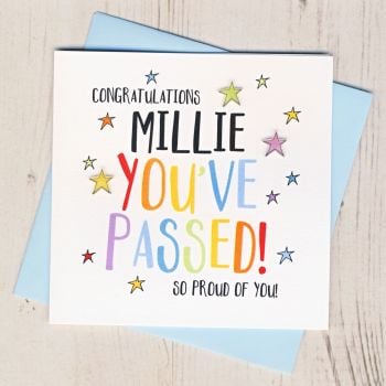 Personalised Colourful You've Passed Card