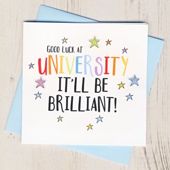 Colourful Good Luck At University Card