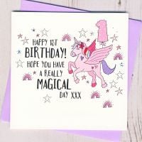 <!-- 011 --> Unicorn 1st Birthday Card