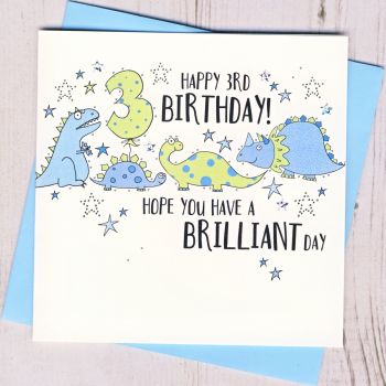 Dinosaur 3nd Birthday Card