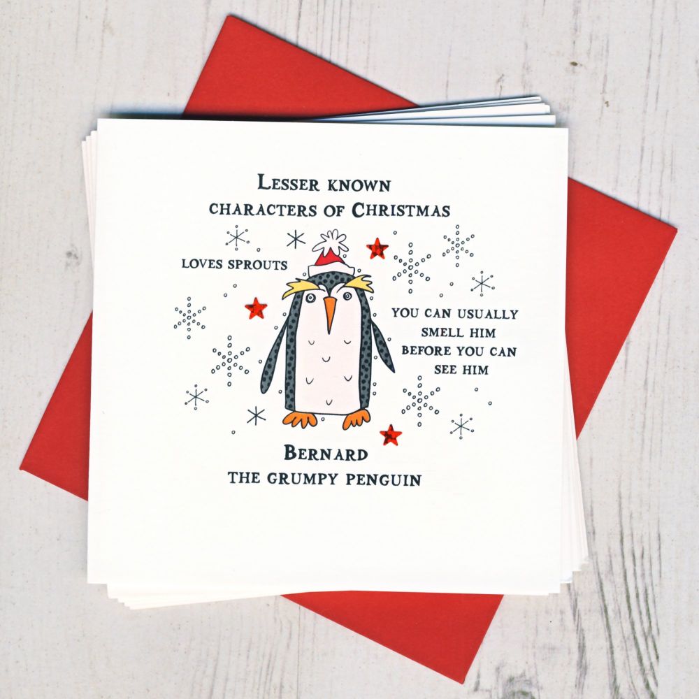 <!-- 004 -->Pack of Five Penguin Christmas Cards