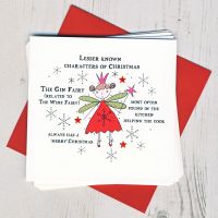 <!-- 002 -->Pack of Five Gin Fairy Christmas Cards
