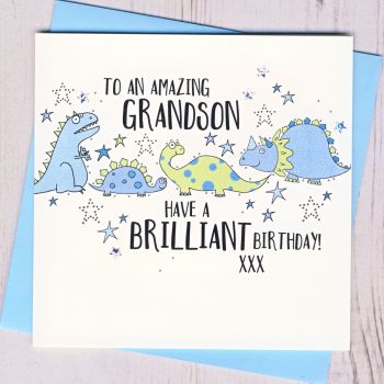 Grandson Dinosaur Birthday Card