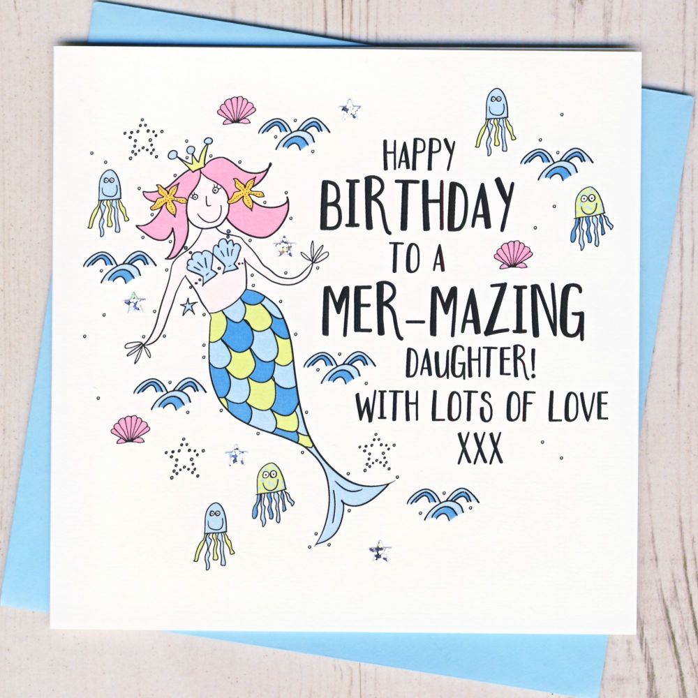 <!-- 004 --> Mermaid Daughter Birthday Card