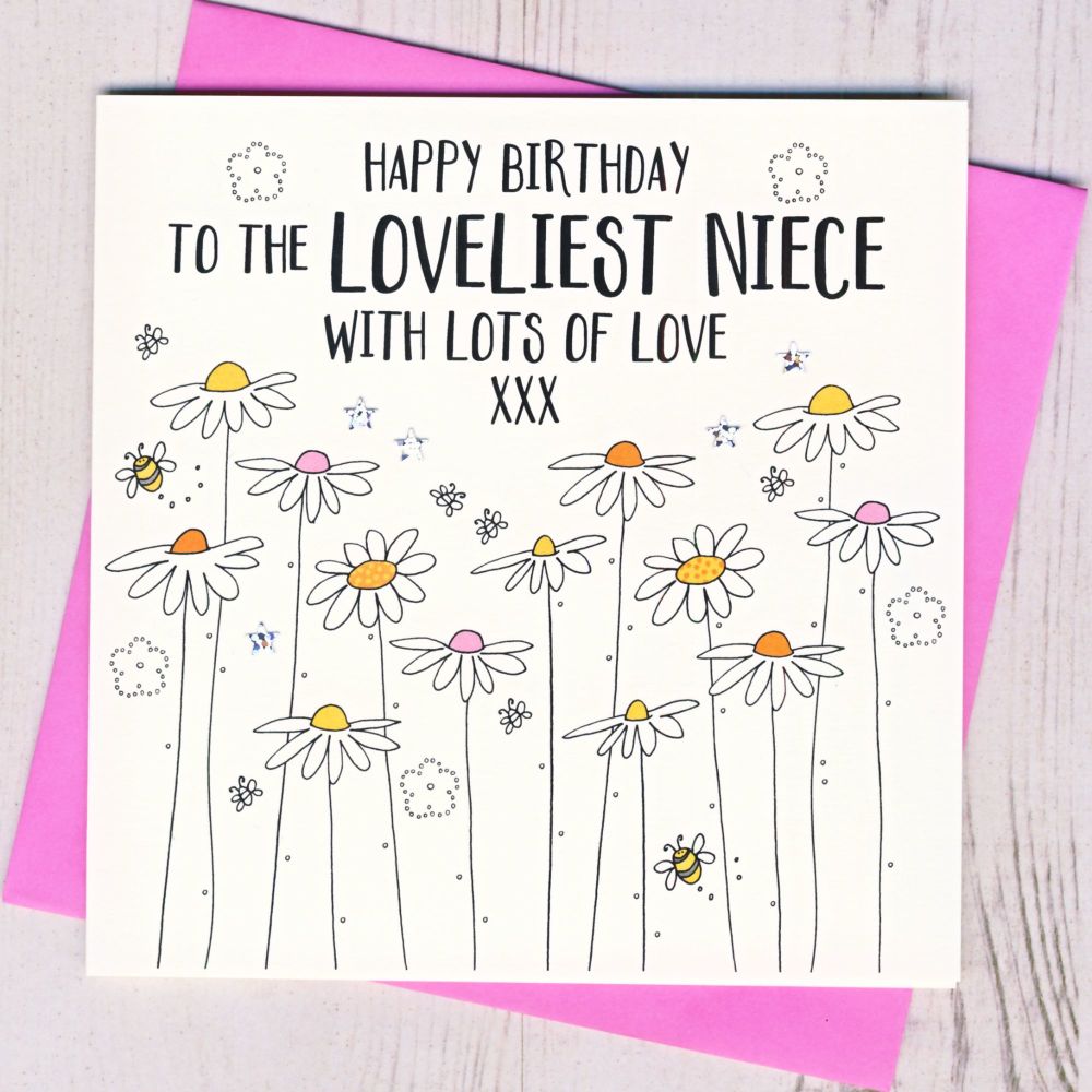 <!-- 008  -->Daisy Happy Birthday Niece Card 
