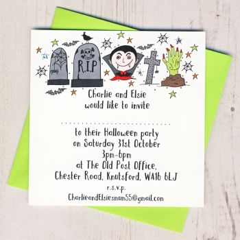  Pack of Vampire Halloween Party Invitations