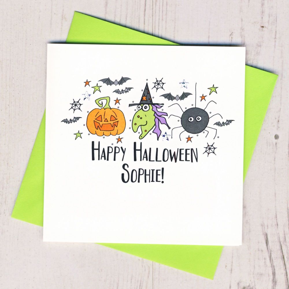 <!-- 000 --> Persdonalised Witch Halloween Card