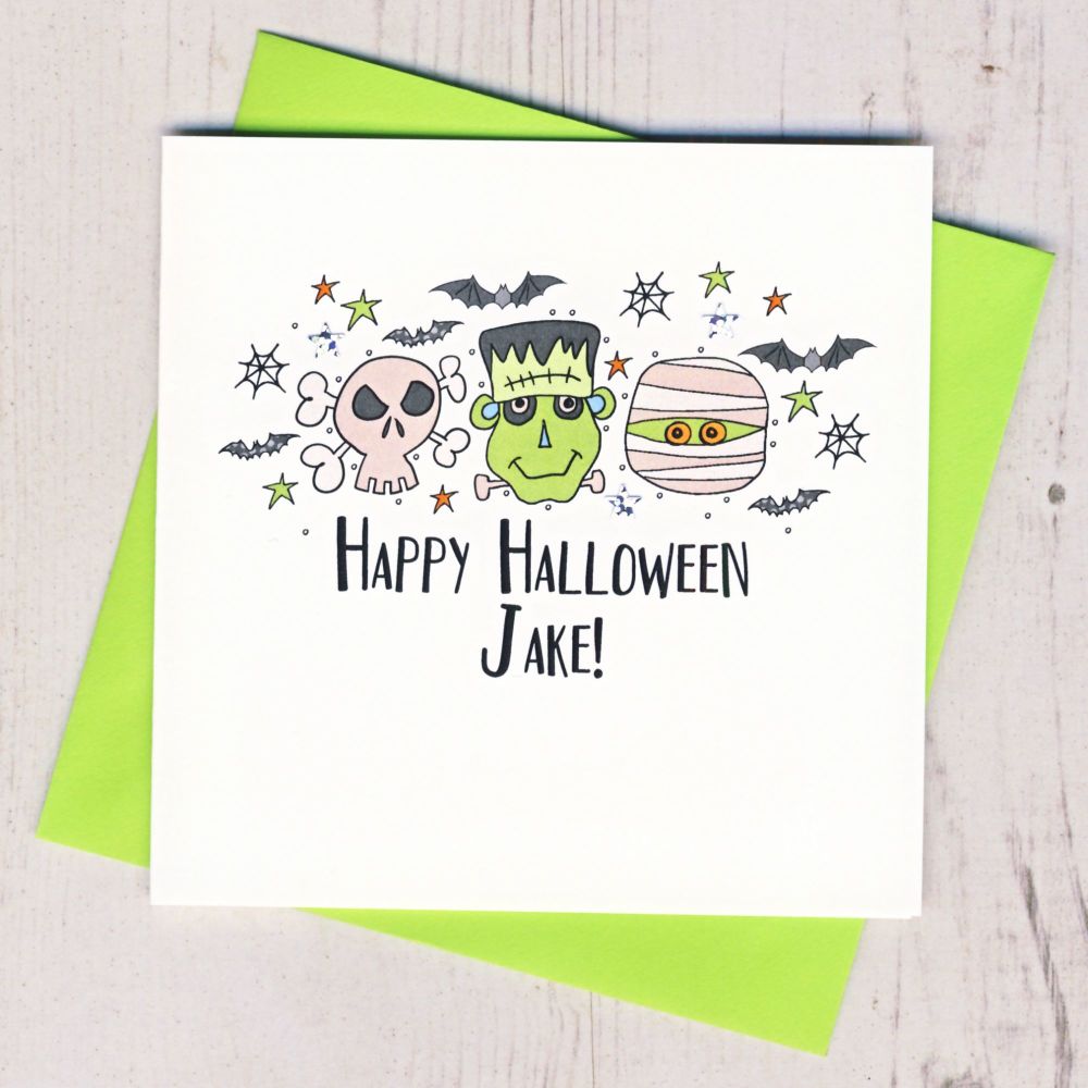 <!-- 003 --> Personalised Monster Halloween Card