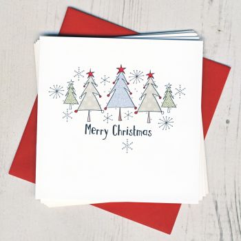 Pack of Five Christmas Trees Cards