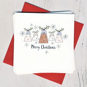Pack of Five Christmas Pudding Cards