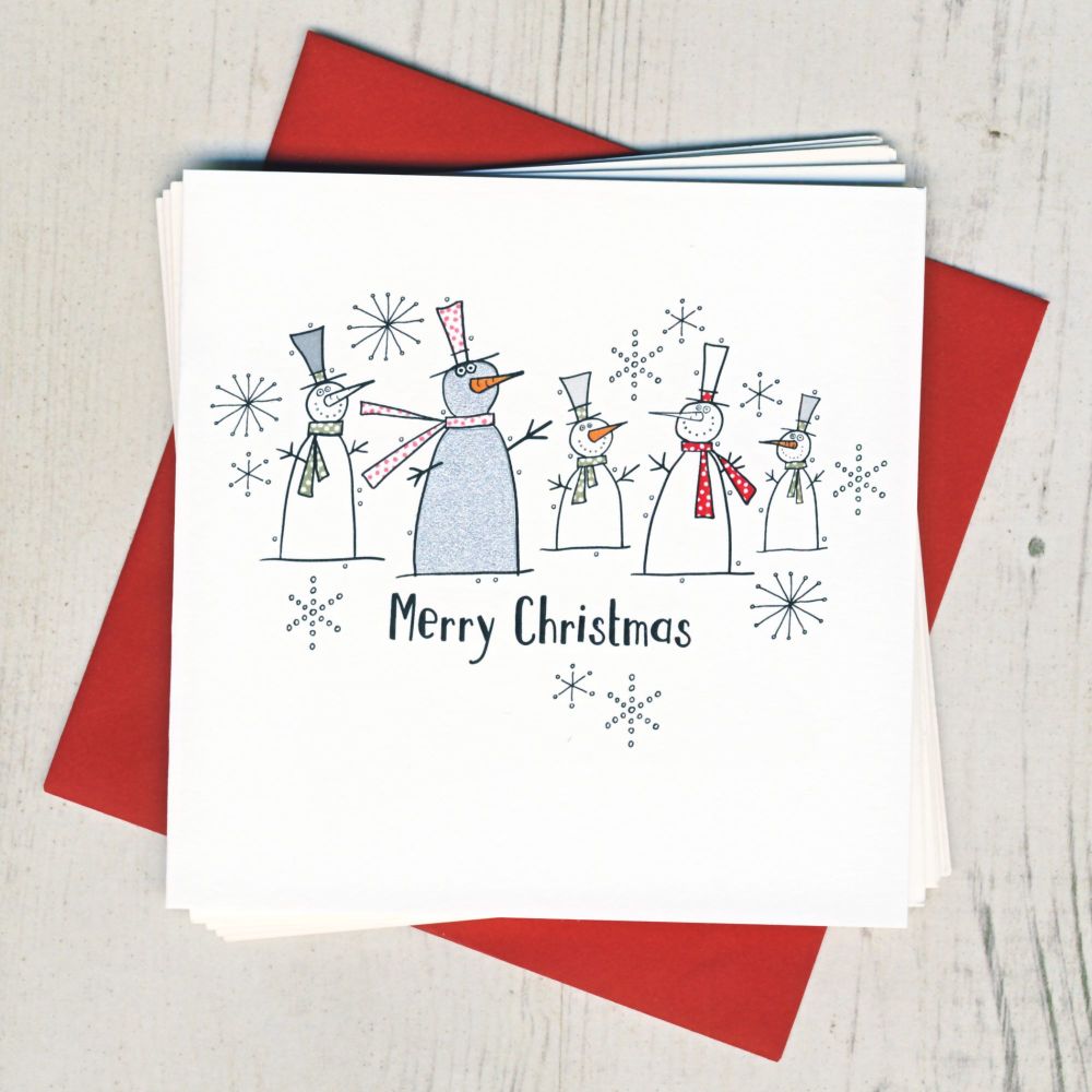 Pack of Five Christmas Snowmen Cards