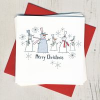 <!-- 004 -->Pack of Five Christmas Snowmen Cards