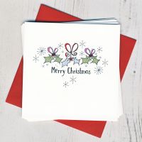 <!-- 005 -->Pack of Five Christmas Holly Cards