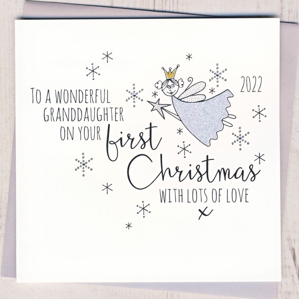 <!-- 009-->Glittery Granddaughter's First Christmas Card