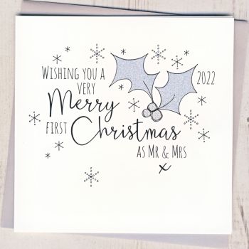 Glittery First Christmas As Mr & Mrs Card