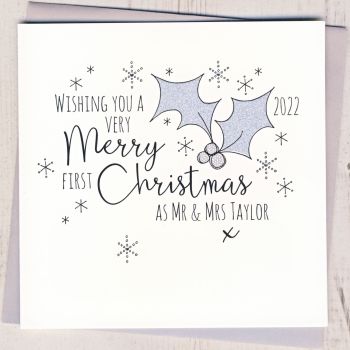 Personalised First Christmas As Mr & Mrs Card