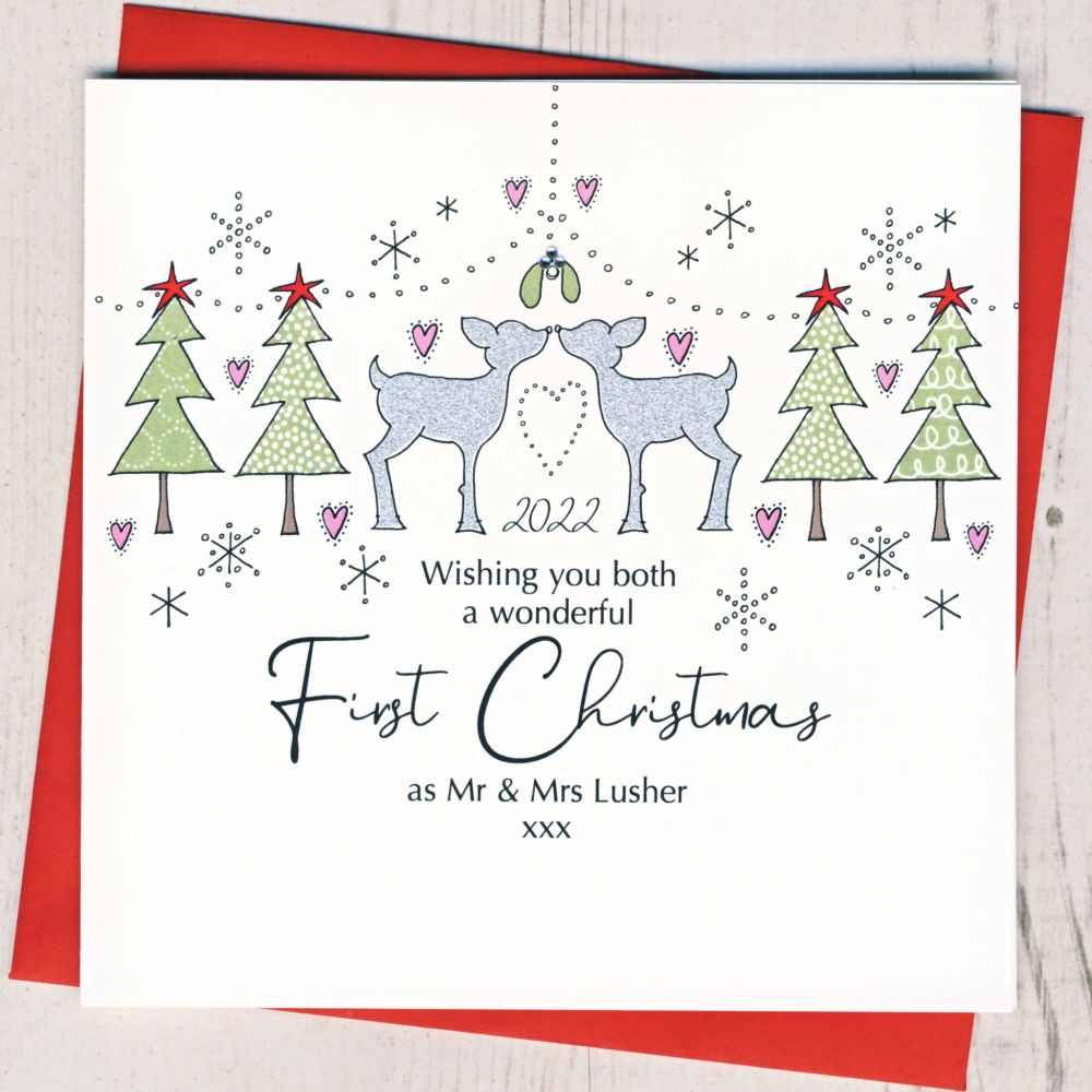 Personalised First Christmas As Mr & Mrs Card