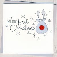 <!-- 003--> Glittery Baby's First Christmas Card