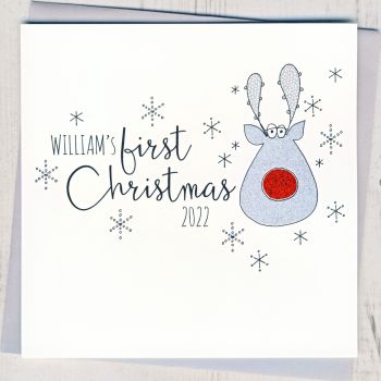  Glittery Baby's First Christmas Card