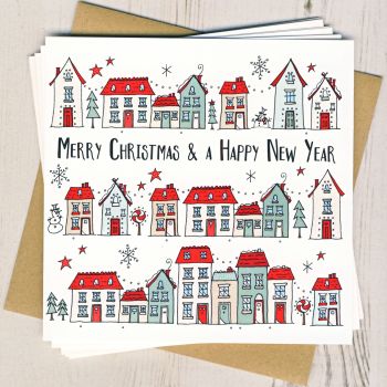  xPack of Five Christmas House Cards