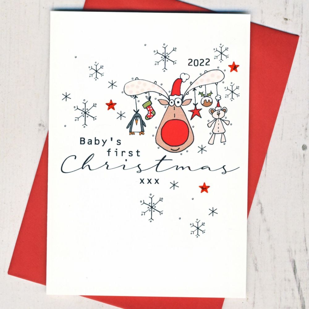 <!-- 010--> Baby's First Christmas Card