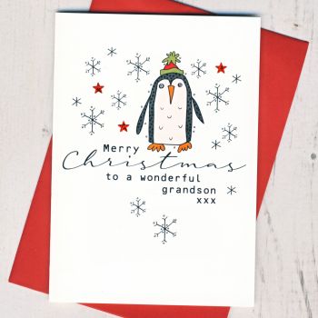  Merry Christmas Grandson Card