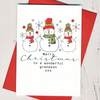  Merry Christmas Grandson Card